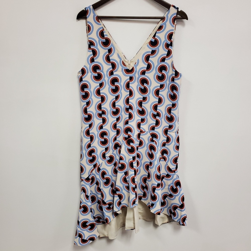 C/Meo Collective Womens Empire State Dress‎ Size M White Geometric Wedding Party